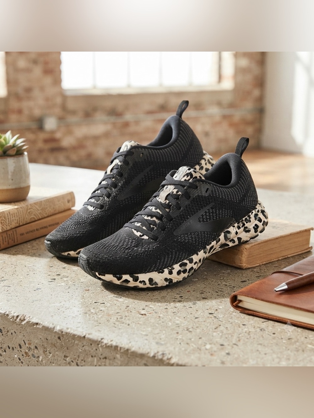 Brooks Women's Revel 5 Running Shoe with Leopard-Print Midsole